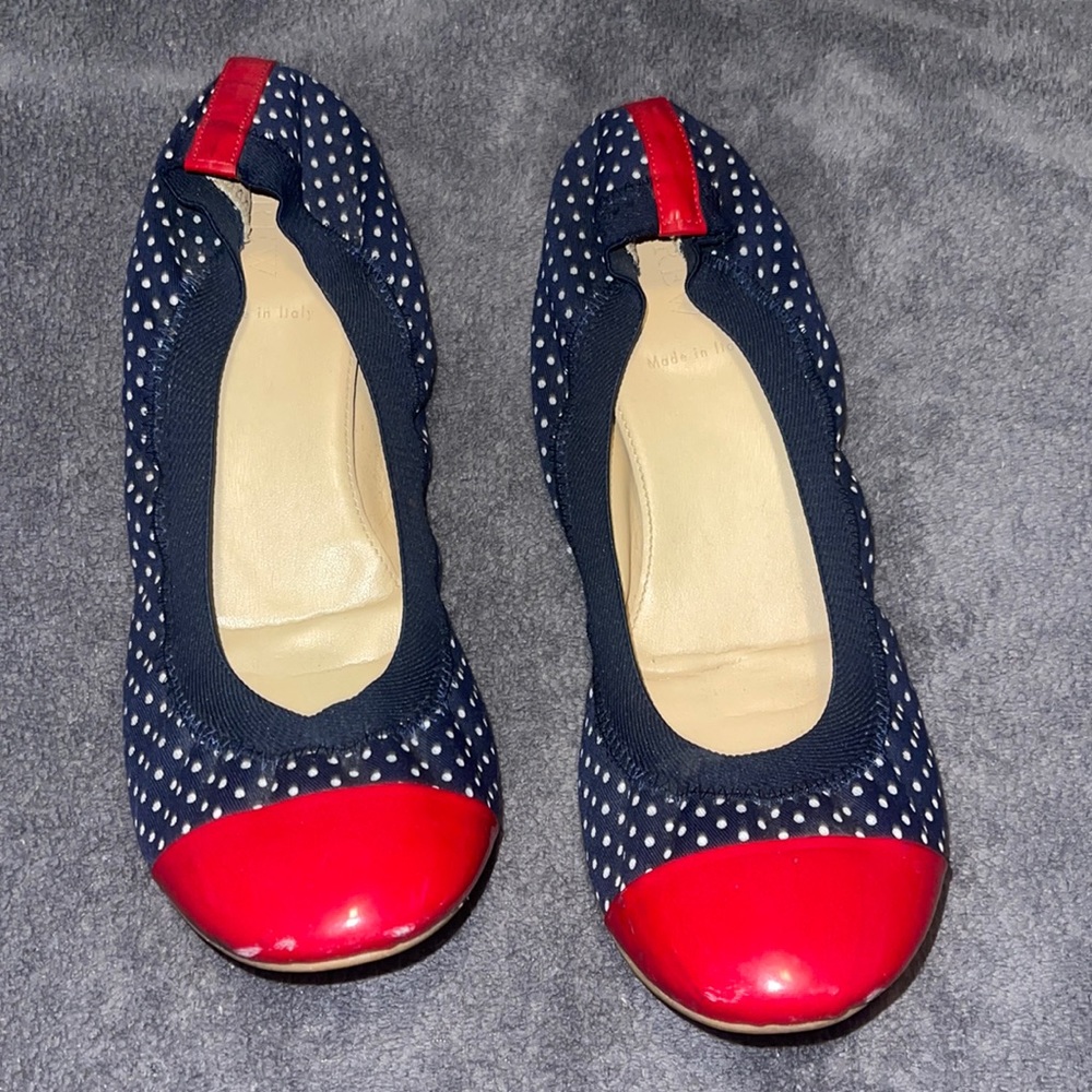 Jcrew polka dot flats size 9 made in Italy